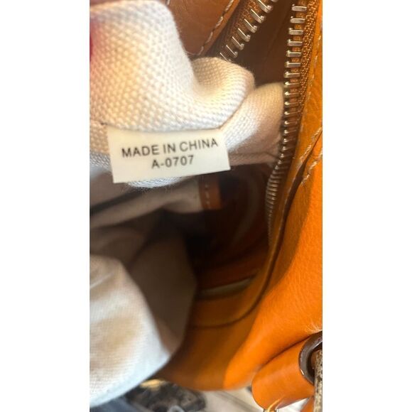 MICHAEL KORS Handbag Cognac Natural Brown Leather Purse Satchel Doctors Bag - Picture 8 of 16